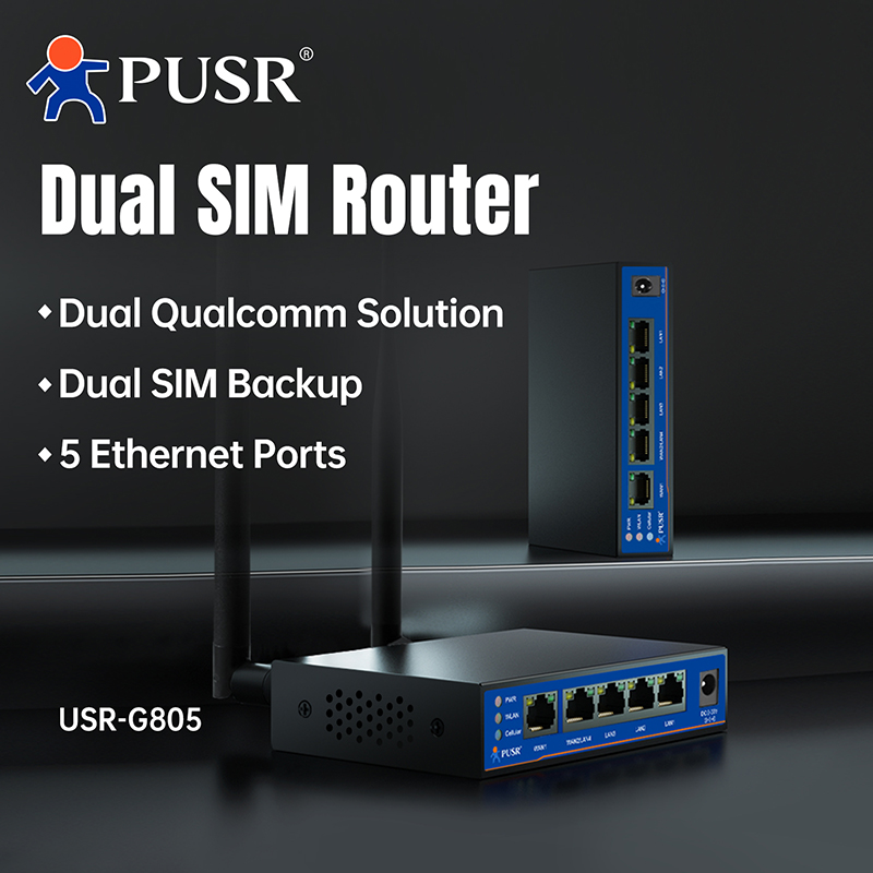 4G Router Dual Sim Failover - Roteador industrial 4G LTE PUSR, com