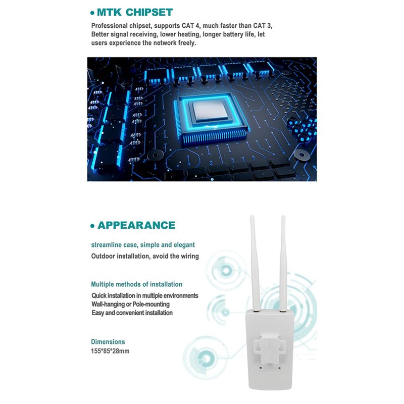 Modem CPE Wi-Fi de Alta Veloci - 4G Lte Router Outdoor Waterproof avaliação e preço