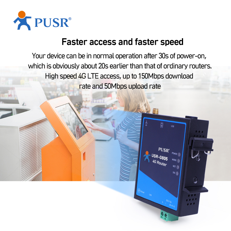 PUSR Roteador Sem Fio Celular  - Industrial 4G Router Vpn avaliação e preço