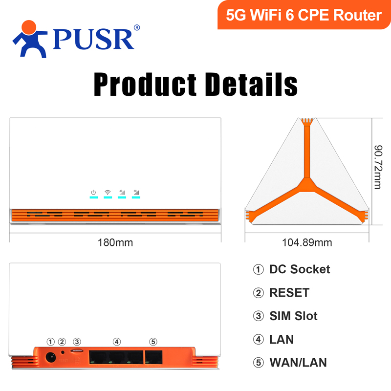 PUSR Global 4G/5G Dual Band Wi - 4G Router Sim Card Slot Gigabit avaliação e preço